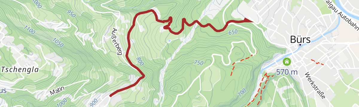 Route map: Außerbergweg